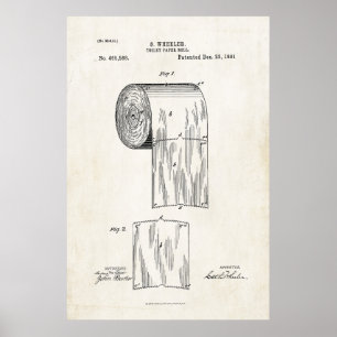Toilettenpapier Roll Patent Print Poster