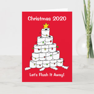 Toilettenpapier-Rolle 2020 Weihnachtsbaum Spülung Feiertagskarte