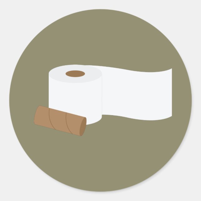 Toilettenpapier Rolle Runder Aufkleber (Vorderseite)