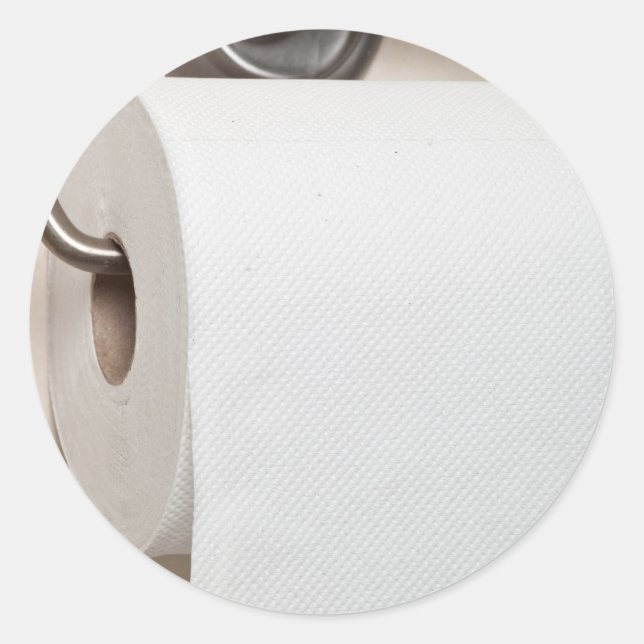 Toilettenpapier Runder Aufkleber (Vorderseite)