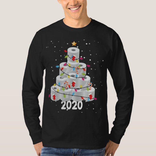 Toilettenpapier Weihnachtsbaum Ugly Weihnachtsfami T-Shirt (Vorderseite)