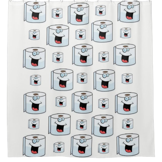 Toilettenpapier weiße Kinder Duschvorhang (Vorderseite)