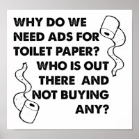 Toilettenpapier Werbung Funny Poster