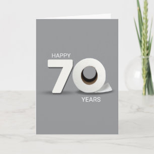 Toilettenpapierrolle zum 70. Geburtstag Karte