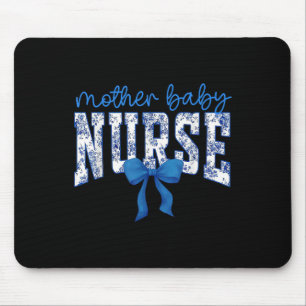 Toilettenpflegerin Schleife Blau Coquette Mutter B Mousepad