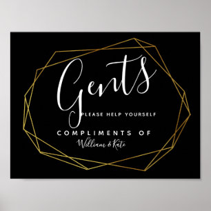 Toilettenschild - geometrische Toilettenartikel Poster