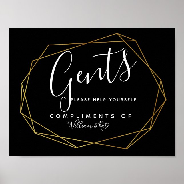 Toilettenschild - geometrische Toilettenartikel Poster (Vorne)