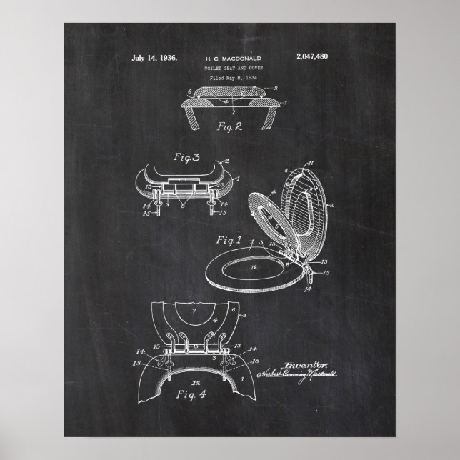 Toilettensitz Patent Poster (Vorne)