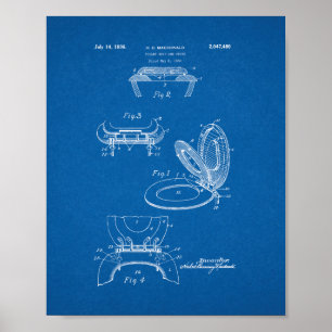Toilettensitz und Abdeckung - Blueprint Poster
