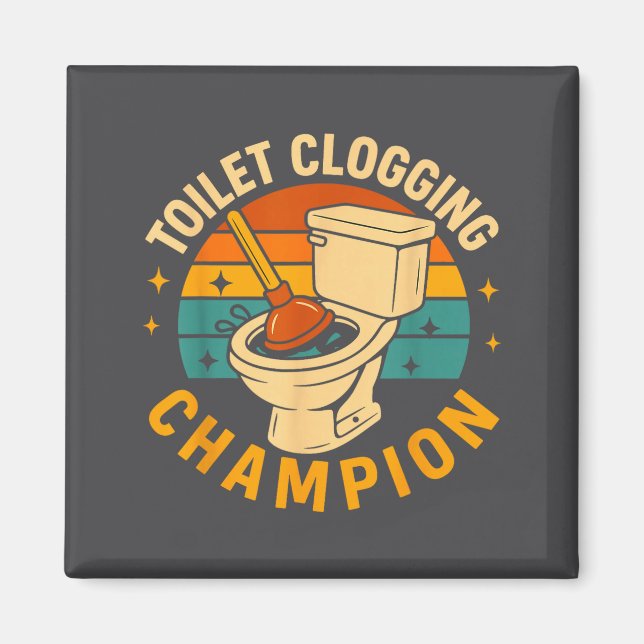 Toilettenverstopfungs Chamon Lustiger Badezimmer V Magnet (Vorne)