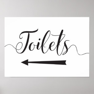 Toilettenwege Unterschrift für Hochzeiten Verlasse Poster