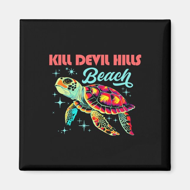 Toill Devil Hills Beach Nc Artistic Sea Turtle Ret Magnet (Vorne)