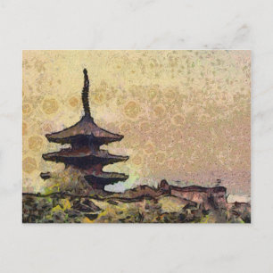 Toji Tower Art Postkarte