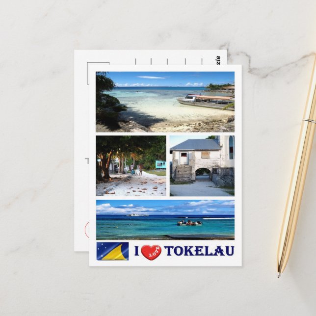 Tokelau - I Liebe - Postkarte (Vorderseite/Rückseite Beispiel)