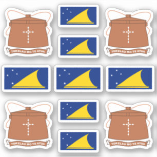Tokelauensymbole / nationales Abzeichen und Flagge Aufkleber