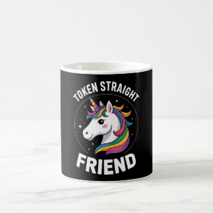 Token gerader Freund Einhorn schwul LGBTQ Stolz Ve Kaffeetasse