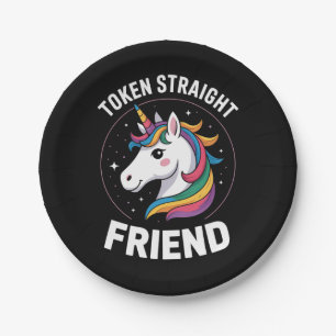 Token gerader Freund Einhorn Schwul LGBTQ Stolz Ve Pappteller