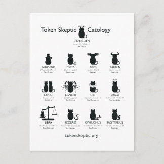 Token Skeptic Catology / Astrologie Postkarte