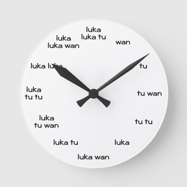 Toki Pona Clock Runde Wanduhr (Vorderseite)