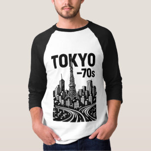 Tokio - 70er Retro Art T - Shirt Vintages Japan.
