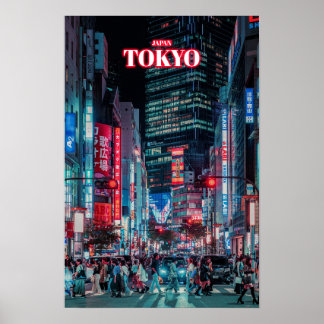 Tokio City at Night - Japan Poster
