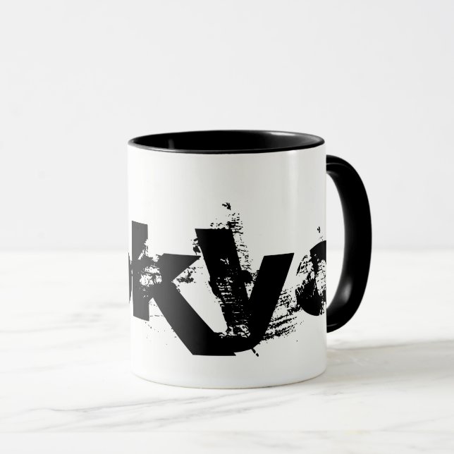 Tokio - Cooler Schwarz-Weiß-Stil Tasse (VorderseiteRechts)
