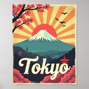 Tokio in Blütenpracht – Retro-Reiseposter Poster