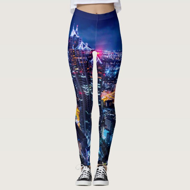 Tokio in der Nacht Leggings (Vorderseite)