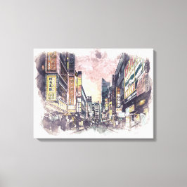 Tokio Japan Aquarellmalerei Leinwand