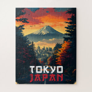 Tokio, Japan : Berg Fuji und Stadtbild Puzzle