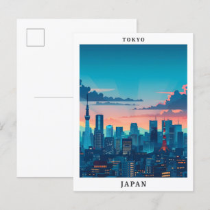 Tokio Japan Elegante Kunst Vintage Reise Postkarte