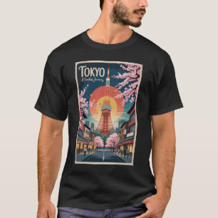 Tokio Japan Illustration Reise Kunst Vintage T-Shirt