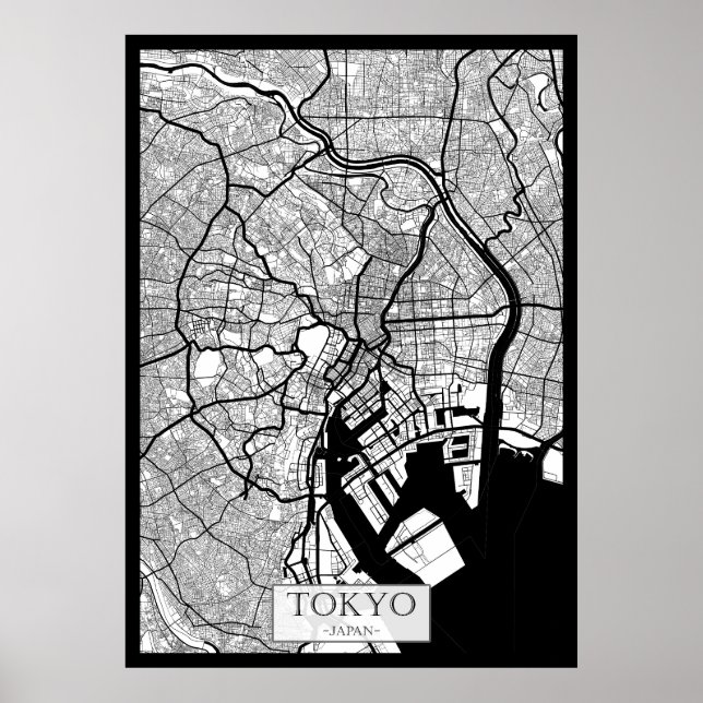 Tokio Japan Karte Poster (Vorne)