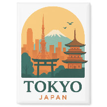 Tokio Japan Magnet – Minimalistisches Reise-Souven