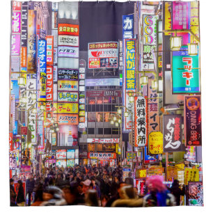 TOKIO, JAPAN - MÄRZ 14, 2014: Zeichen in dichtem A Duschvorhang