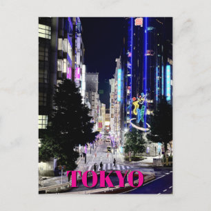 Tokio Japan Neonlichter bei Nacht Postkarte