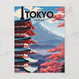 Tokio Japan Nostalgisch Postkarte