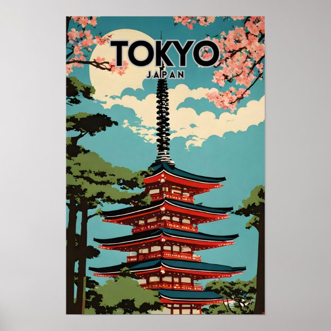 Tokio Japan Nostalgisch Retro Art Poster (Vorne)