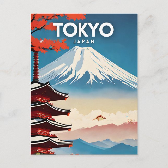 Tokio Japan Nostalgische Reise Postkarte (Vorderseite)