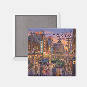 Tokio Japan Reise Kunst Vintage Magnet