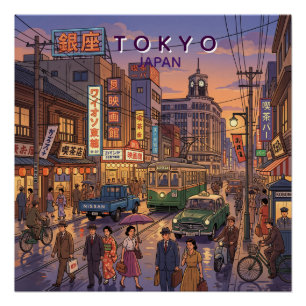 Tokio Japan Reise Kunst Vintage Poster