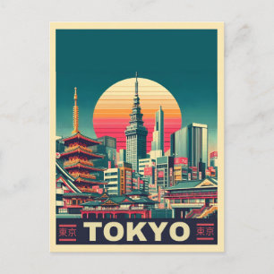 Tokio Japan Reise RETRO Geschenke Postkarte