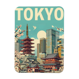 Tokio Japan Reise Vintage Geschenke Magnet