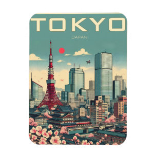 Tokio Japan Reise Vintage Geschenke Magnet