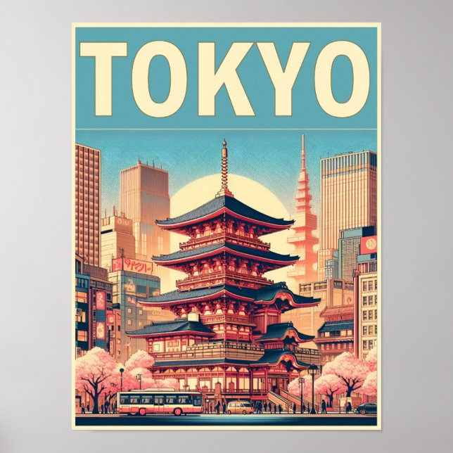 Tokio Japan Reise Vintage Geschenke Poster (Vorne)