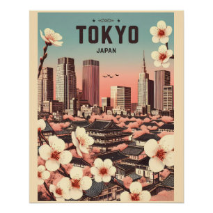 Tokio Japan Reise Vintage Geschenke Poster