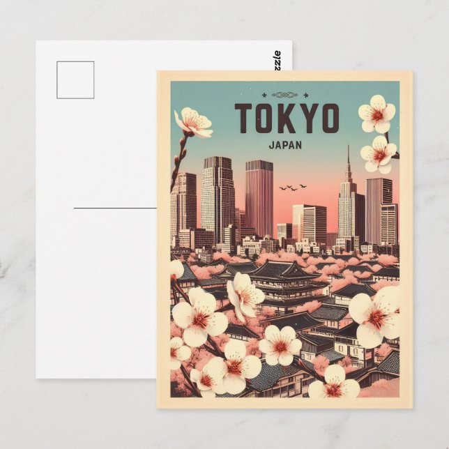 Tokio Japan Reise Vintage Geschenke Postkarte (Vorne/Hinten)