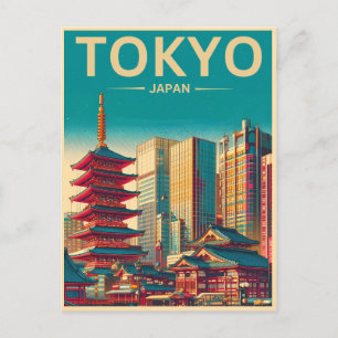 Tokio Japan Reise Vintage Geschenke Postkarte