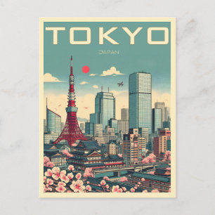 Tokio Japan Reise Vintage-Geschenke Postkarte