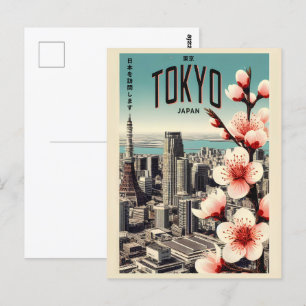 Tokio Japan Reise Vintage Geschenke Postkarte